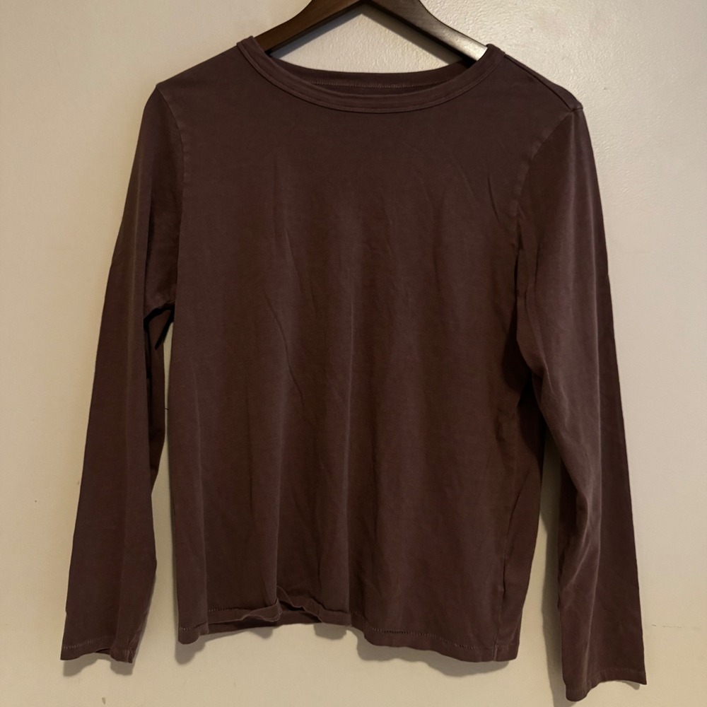 Old Navy Women's M Chocolate Brown Long Sleeve Shirt Basics Layers Fall Capsule
